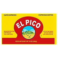 El Pico Ground Coffee - Espresso - Extra Fine Grind, 10 Ounce