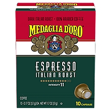 Medaglia D'oro Espresso Dark Italian Roast Coffee Capsules, 0.17 oz, 10 count