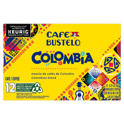 Café Bustelo Colombia, Columbian Coffee, Keurig K-Cup Pods , 12 Count Box