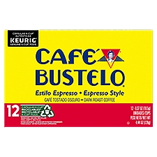 Café Bustelo Espresso Style Dark Roast Coffee K-Cup Pods, 0.37 oz, 12 count