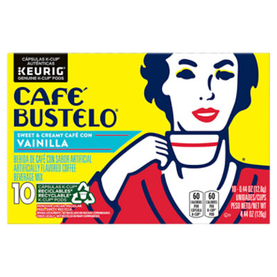 Café Bustelo Vainilla Coffee Beverage Mix K-Cup Pods, 0.44 oz, 10 count