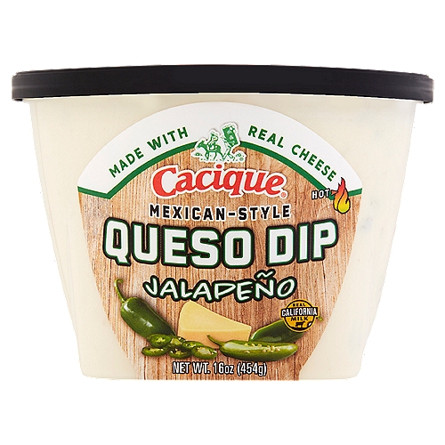 Cacique Hot Mexican-Style Jalapeño Queso Dip, 16 oz
Real California Milk®

Our Queso dips are made with Real ingredients! Bold & authentic flavor that you'll love dip after dip!