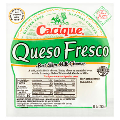 Cacique Queso Fresco Part Skim Milk Cheese, 10 oz