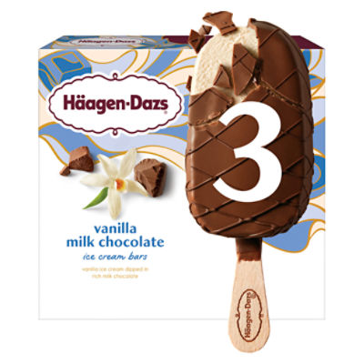 Häagen-Dazs Vanilla Milk Chocolate Ice Cream Bars, 3 fl oz, 3