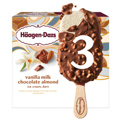 Häagen-Dazs Vanilla Milk Chocolate Almond Ice Cream Bars, 3 fl oz, 3 count, 9 Fluid ounce