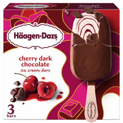 Häagen-Dazs Cherry Dark Chocolate Ice Cream Bars, 3 count, 9 fl oz