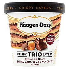 Häagen-Dazs Ice Cream, Trio Crispy Layers Belgian Chocolate, Salted Caramel & Chocolate, 14 Fluid ounce