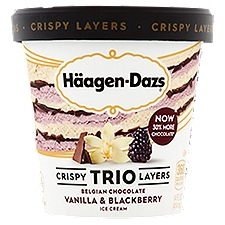 Häagen-Dazs Ice Cream, Trio Crispy Layers Belgian Chocolate, Vanilla & Blackberry, 14 Fluid ounce