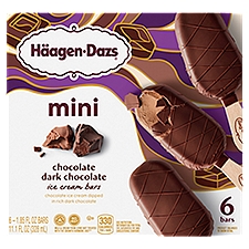 Häagen-Dazs Chocolate Dark Chocolate Mini Ice Cream Bars, 1.85 fl oz, 6 count