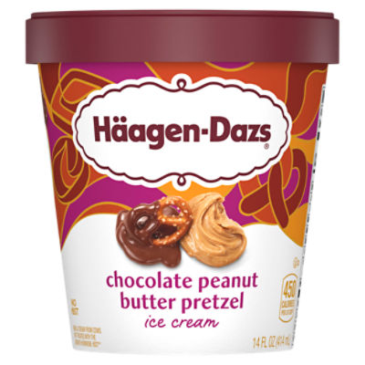 Häagen-Dazs Chocolate Peanut Butter Pretzel Ice Cream, 14 fl oz, 14 Fluid ounce