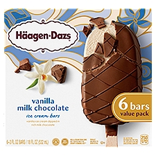 Häagen-Dazs Vanilla Milk Chocolate, Ice Cream Bars, 18 Fluid ounce