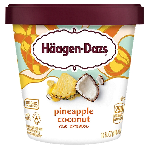 A taste of the tropics. Premium coconut flavored ice cream with real pineapple bits.