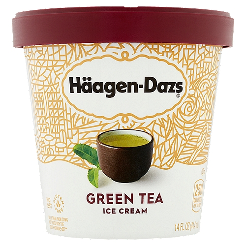Häagen-Dazs Green Tea Ice Cream, 14 fl oz
Milk & cream from cows not treated with the growth hormone rBST**
**No significant difference has been shown between milk from rBST treated and non-rBST treated cows.

Five simple ingredients-milk, cream, eggs, sugar, and Japanese matcha green tea-combine to create a delicate yet full-bodied flavor.