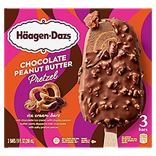 Häagen-Dazs Chocolate Peanut Butter Pretzel, Ice Cream Bars, 9 Fluid ounce