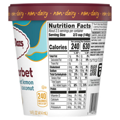 Häagen-Dazs Sweet Lemon Coconut Sorbet, 14 fl oz