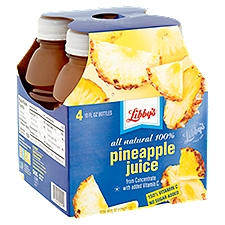 Libby's All Natural 100% Pineapple Juice, 4 count, 10 fl oz