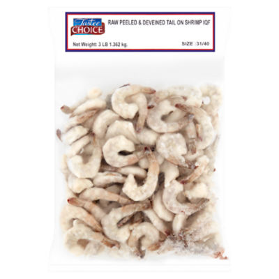 Tastee Choice Raw Peeled & Deveined Tail on Shrimp IQF, 3 lb