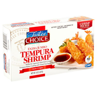 Tastee Choice Oven Crispy Extra Jumbo Tempura Shrimp, 6 count, 8