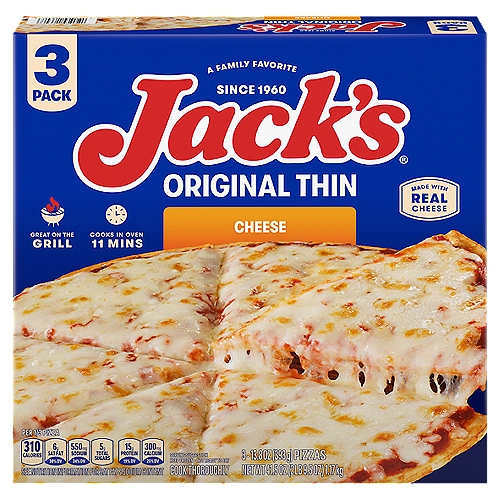 Jack's Original Thin Cheese Pizzas, 13.8 oz, 3 count