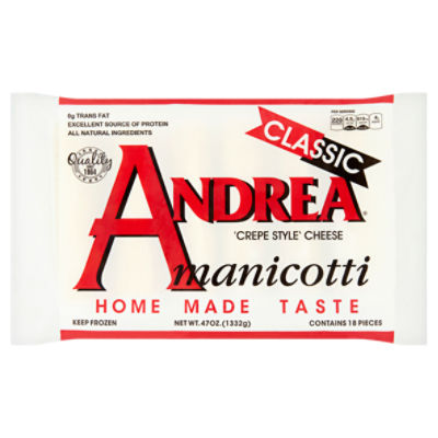 Andrea Classic Crepe Style Cheese Manicotti, 18 count, 47 oz, 47 Ounce