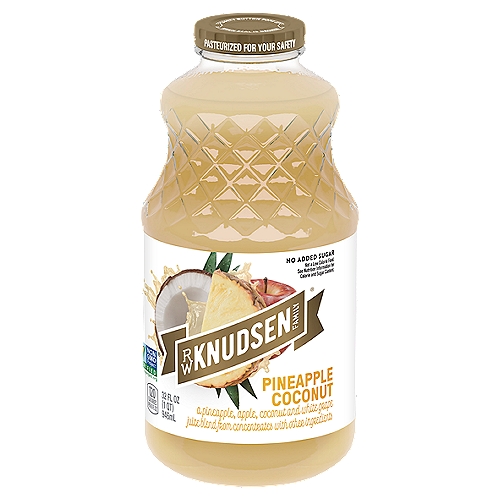 R.W. Knudsen Family Pineapple Coconut Juice, 32 fl oz
A Pineapple, Apple, Coconut and White Grape Juice Blend from Concentrates with Other Ingredients