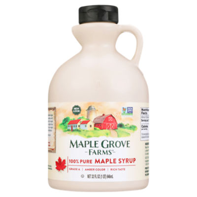 Maple Grove Farms of VT Pure Maple Syrup Grade A Amber color (32oz), 32 Fluid ounce