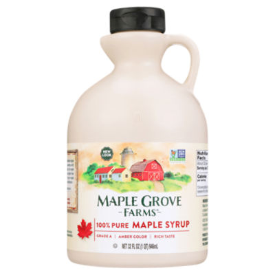 Maple Grove Farms of VT Pure Maple Syrup Grade A Amber color (32oz)