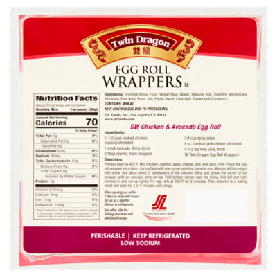 Twin Dragon All Natural Wrappers Egg Roll - 18 Oz