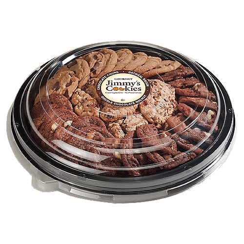 Jimmy's Cookies Gourmet Chocolate Chunk Double Chocolate Walnut Oatmeal Raisin Cookies, 35 oz