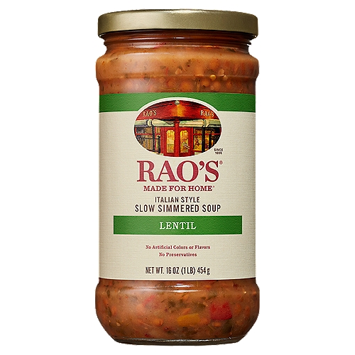 Rao's Made for Home Lentil Slow Simmered Soup, 16 oz