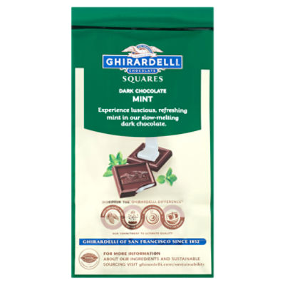 Ghirardelli Dark Chocolate Squares, Mint - 5.32 oz