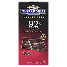 Ghirardelli Chocolate Intense Dark 92% Cacao, Chocolate Bar, 3.17 Ounce