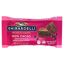 Ghirardelli 100% Cacao Unsweetened Chocolate Chips for Baking, 8.5 Ounce