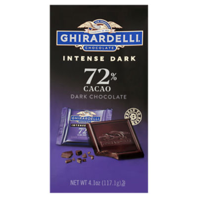 Ghirardelli Intense Dark Chocolate Squares, 72 Cacao, 4.1 Oz Bag