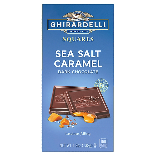 Ghirardelli Sea Salt Caramel Dark Chocolate Squares Bar, 4.8 oz