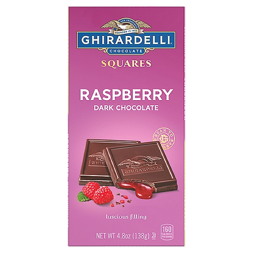 Ghirardelli Raspberry Dark Chocolate Squares Bar, 4.8 oz