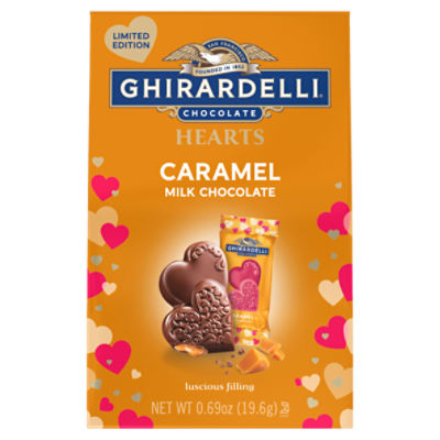 Ghirardelli Chocolate Caramel Milk Chocolate Hearts Limited Edition, 0.69 oz