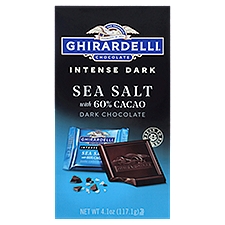 GHIRARDELLI Intense Dark Chocolate Squares, Sea Salt 60% Cacao, 4.1 Oz Bag