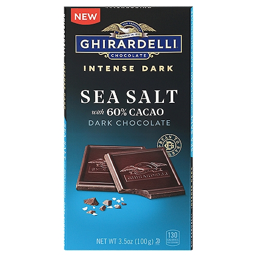 GHIRARDELLI Intense Dark Chocolate Sea Salt 60% Cacao Bar, 3.5 Oz