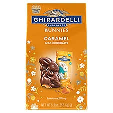 GHIRARDELLI Milk Chocolate Caramel Bunnies, Bunny Shaped Chocolate with Caramel, 5.8 ounce Bag