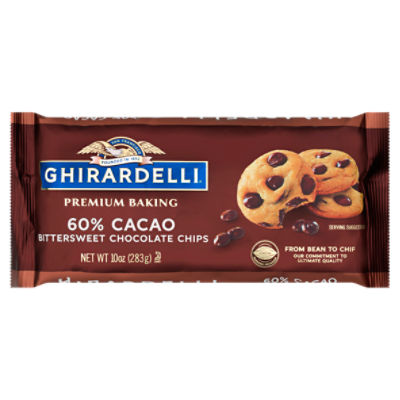 GHIRARDELLI 60 Cacao Bittersweet Chocolate Premium Baking Chips, 10 OZ Bag