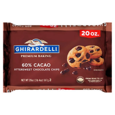 GHIRARDELLI 60% Cacao Bittersweet Chocolate Premium Baking Chips, 20 OZ Bag