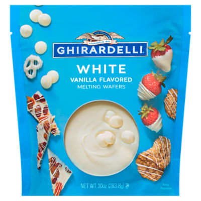 GHIRARDELLI White Vanilla Flavored Melting Wafers, 10 OZ Bag