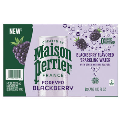 Maison Perrier Blackberry Flavored Sparkling Water, 11.15 fl oz, 8 count