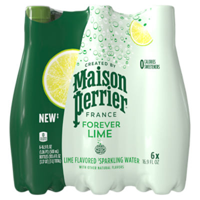 Maison Perrier Forever Lime Flavored Sparkling Water, 16.9 fl oz, 6