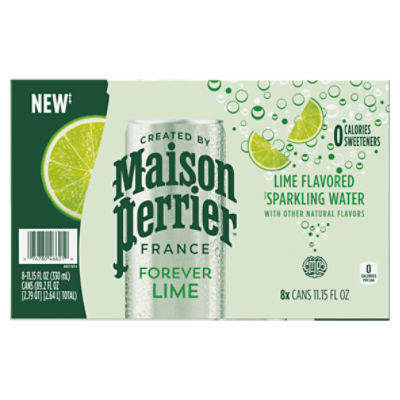 Maison Perrier Lime Flavored Sparkling Water, 11.15 fl oz, 8 count