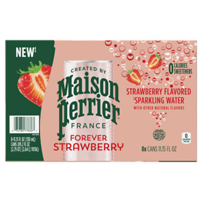 Maison Perrier Strawberry Flavored Sparkling Water, 11.15 fl oz, 8 count