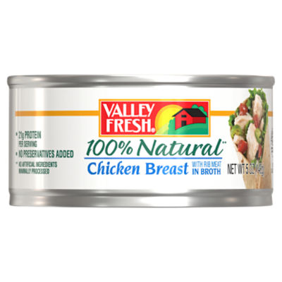 Valley Fresh Chicken Breast with Rib Meat in Broth, 5 oz