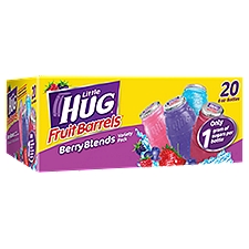 Little HUG Fruit Barrels, Berry Blends, Kids Drinks Variety Pack, 20 Count, 8 FL ounce Bottles