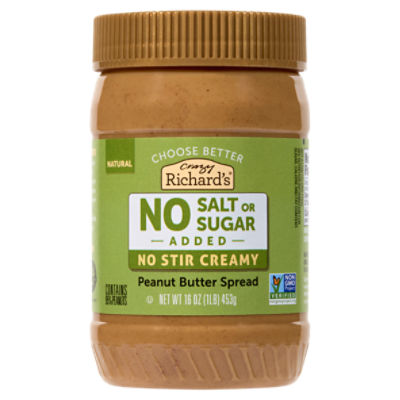 Crazy Richard's Natural No Stir Creamy Peanut Butter Spread, 16 oz